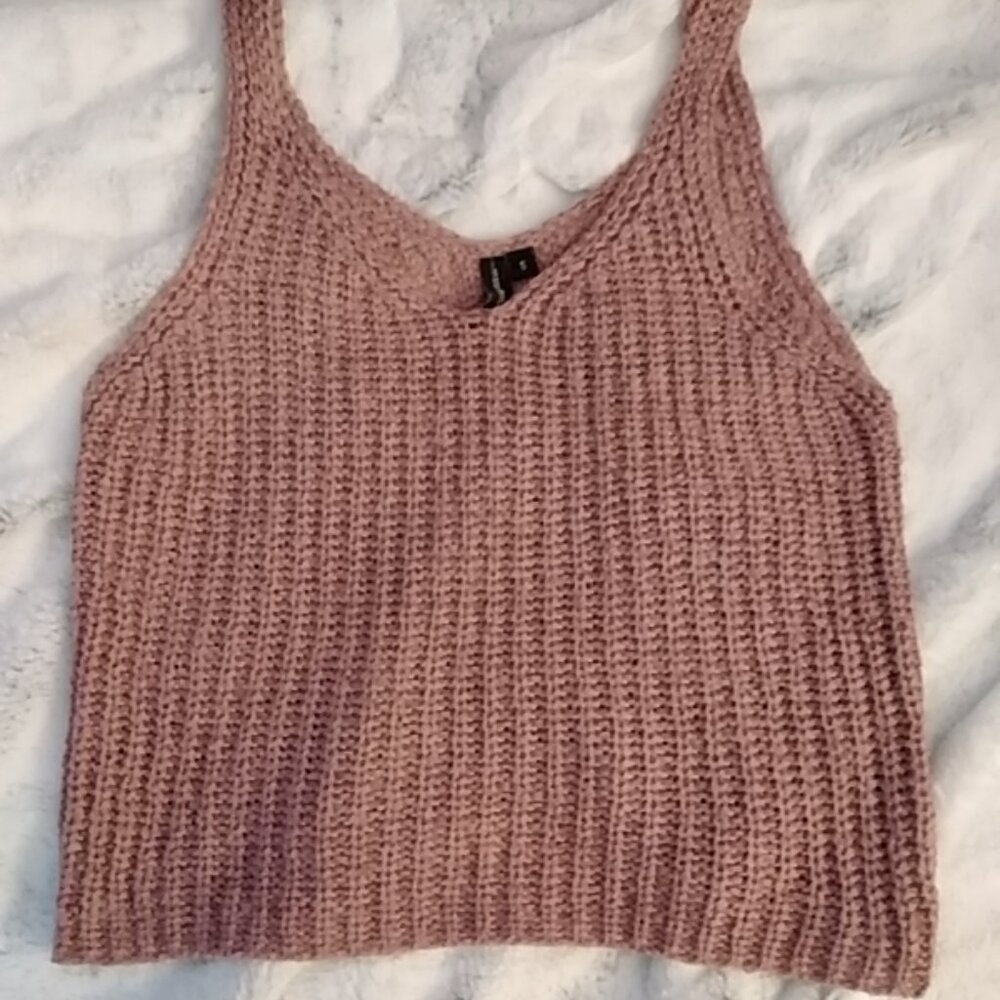Sweater tank top women's juniors size small  mauve
